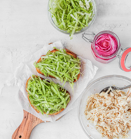 Iceberg lettuce added to avocado toast