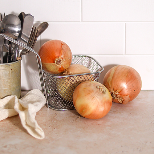 Onions in a basket