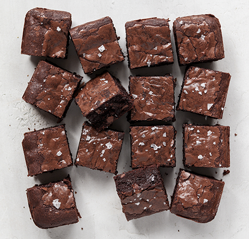 Perfectly baked brownies with a crackly top and fudgy centre